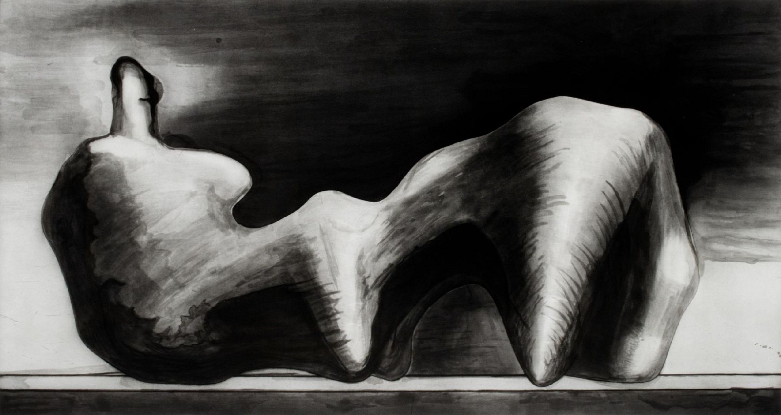 Henry Moore, Stone Reclining Figure; edition of 10 + 4 AP, 1980
etching, aquatint and drypoint in deeply saturated black ink on Magnani paper, 39 x 72 inches (image) / 47 x 98 inches (sheet) / 50 x 84 inches (framed)
MOOR00008