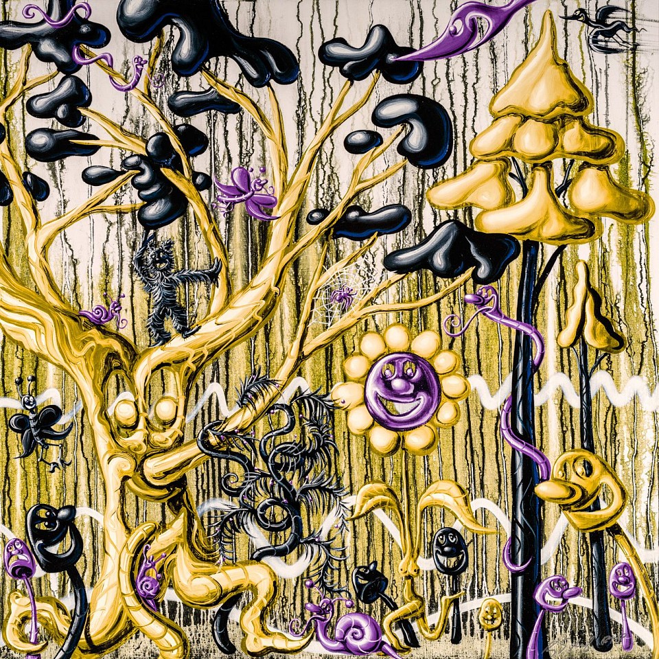 Kenny Scharf, Furungle (Yellow); edition / 25, 2021
Archival Pigment Photographpigment ink with silkscreened high gloss varnish and iamond dusk, 42 x 42 in.
SCHA00048