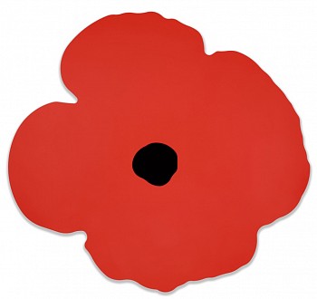 Donald Sultan -&nbsp;Z Red Wall Poppy, Oct 15, 2024; edition of 30