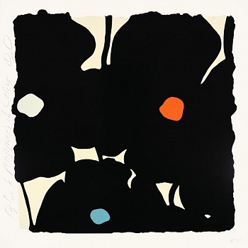 Donald Sultan -&nbsp;Z Black Poppies with Colors; edition of 40