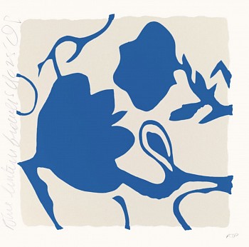 Donald Sultan -&nbsp;Z Little Lantern Flowers (Blue); edition of 30