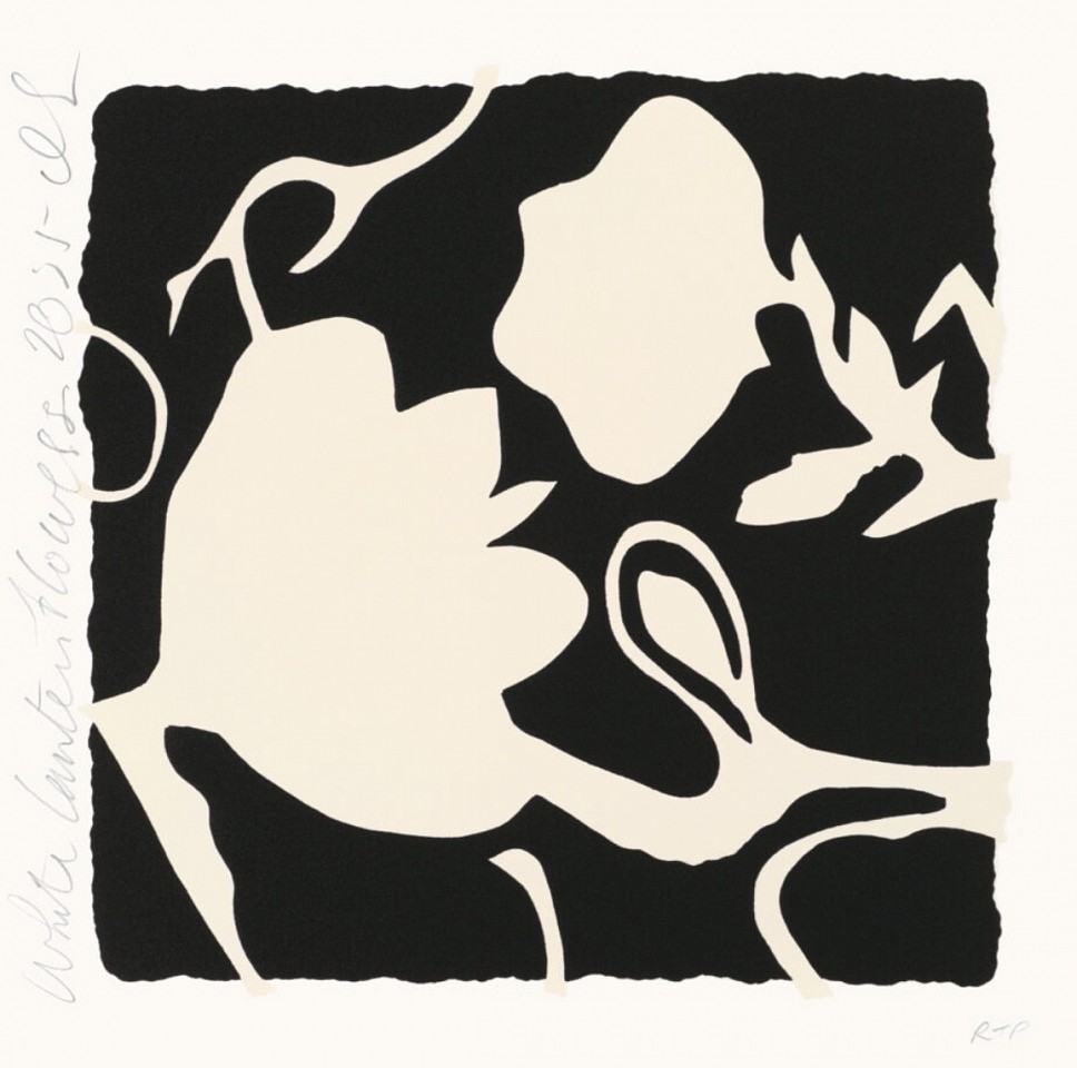 Donald Sultan, Z Little Lantern Flowers (White); edition of 30, 2025
Color Silkscreen with enamel inks, and tar-like texture on Rising 2-ply museum board, 18 x 18 in.
SULT00190