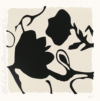 Donald Sultan -&nbsp;Z Little Lantern Flowers (Black); edition of 30
