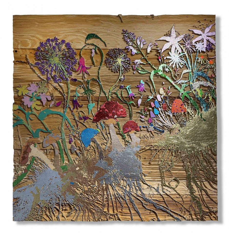 Jill Hotchkiss, Spring, 2026
genuine silver and copper leaf, gold leaf, carved cypress wood, 24 x 24 in.
HOT00002