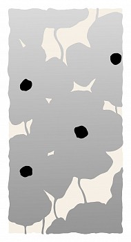 Donald Sultan -&nbsp;Z Vertical Poppies - Silver; edition of 25