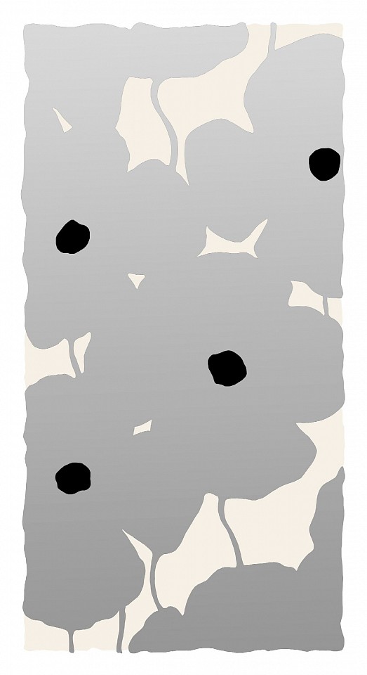 Donald Sultan, Z Vertical Poppies - Silver; edition of 25, 2026
silkscreen in colors with enamel inks, flocking and sand on 4-ply museum board, 55 x 30 in.
SULT00196