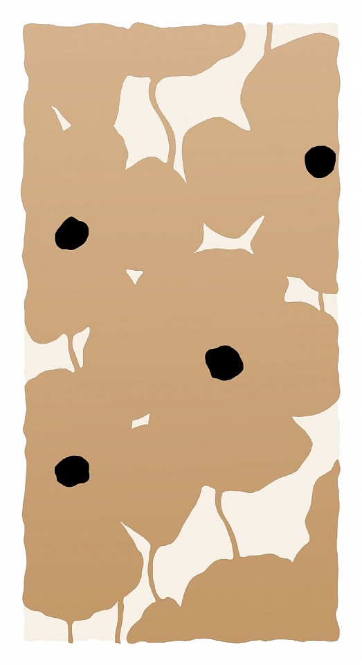 Donald Sultan, Z Vertical Poppies - Gold; edition of 25, 2026
silkscreen in colors with enamel inks, flocking and sand on 4-ply museum board, 55 x 30 in.
SULT00198
