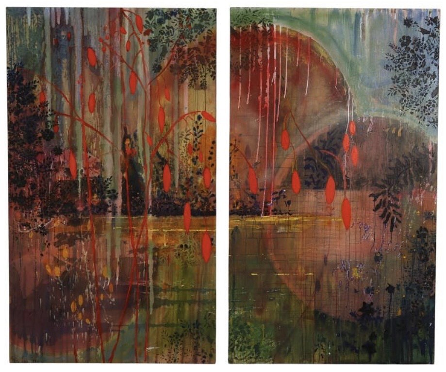 Mira Lehr, Infinity Pond (diptych), 2011
Acrylic, Ink and Enamel on Canvas, 72 x 84 in.
LEHR00106