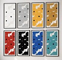 Donald Sultan, Z Vertical Poppies Portfolio edition of 25
2026, silkscreen in colors with enamel inks, flocking and sand on 4-ply museum board